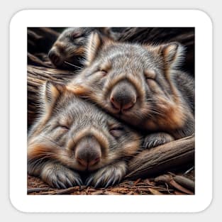 Sleeping Wombat friends Sticker